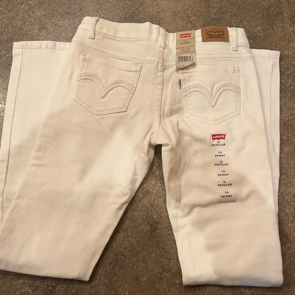 NWT LEVI’S 711 SKINNY WHITE JEANS SIZE 12R